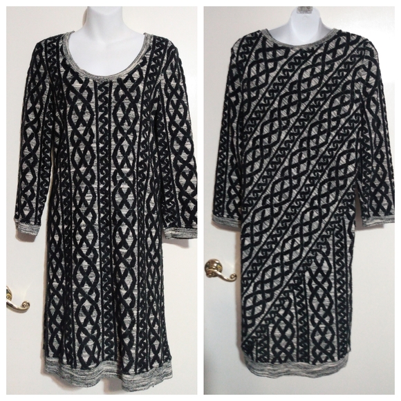 Anthropologie MOTH black lattice sweater dress M - Picture 2 of 15